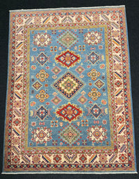 Handknuten Kazak‑matta — 206 × 152 cm