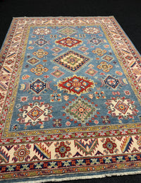 Handknuten Kazak‑matta — 206 × 152 cm