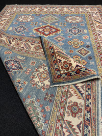 Handknuten Kazak‑matta — 206 × 152 cm