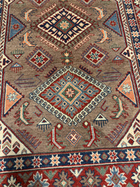 Handknuten Kazak‑matta — 185 × 122 cm