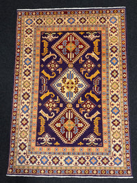 Handknuten Kazak‑matta — 182 × 124 cm