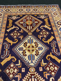 Handknuten Kazak‑matta — 182 × 124 cm