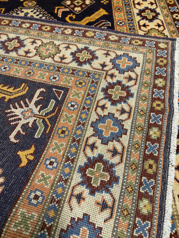 Handknuten Kazak‑matta — 182 × 124 cm