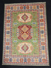 Handknuten Kazak‑matta — 209 × 148 cm