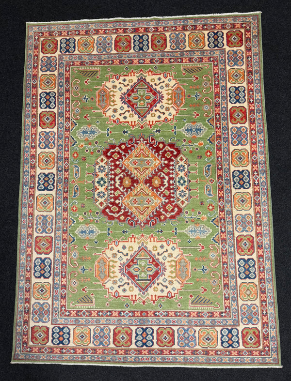 Handknuten Kazak‑matta — 209 × 148 cm