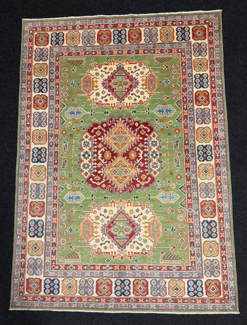 Handknuten Kazak‑matta — 209 × 148 cm