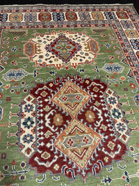 Handknuten Kazak‑matta — 209 × 148 cm