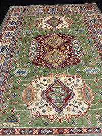 Handknuten Kazak‑matta — 209 × 148 cm