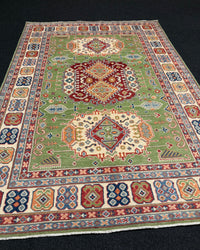 Handknuten Kazak‑matta — 209 × 148 cm