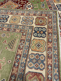 Handknuten Kazak‑matta — 209 × 148 cm