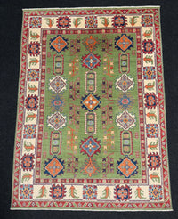 Handknuten Kazak‑matta — 208 × 150 cm