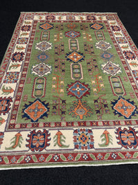 Handknuten Kazak‑matta — 208 × 150 cm