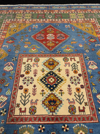 Handknuten Kazak‑matta — 277 × 188 cm