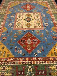 Handknuten Kazak‑matta — 277 × 188 cm