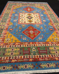 Handknuten Kazak‑matta — 277 × 188 cm