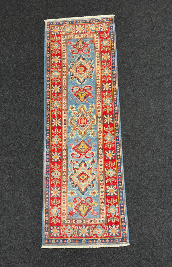Handknuten Kazak‑matta — 176 × 57 cm