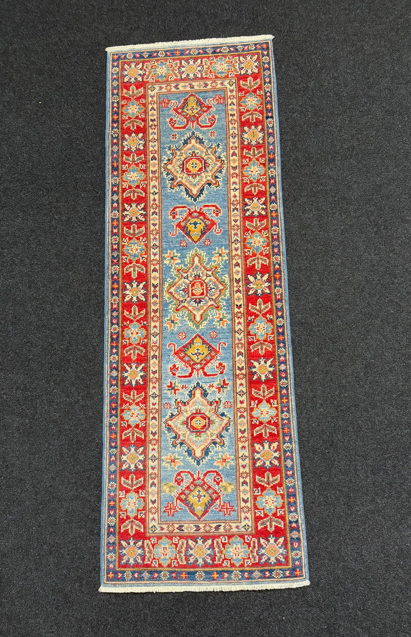 Handknuten Kazak‑matta — 176 × 57 cm