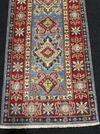 Handknuten Kazak‑matta — 176 × 57 cm