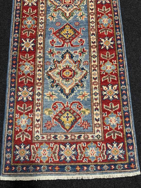 Handknuten Kazak‑matta — 176 × 57 cm