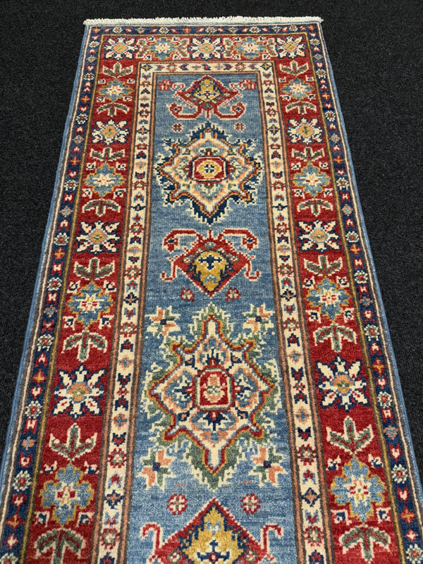 Handknuten Kazak‑matta — 176 × 57 cm