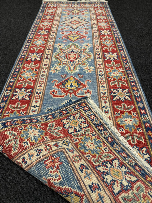 Handknuten Kazak‑matta — 176 × 57 cm