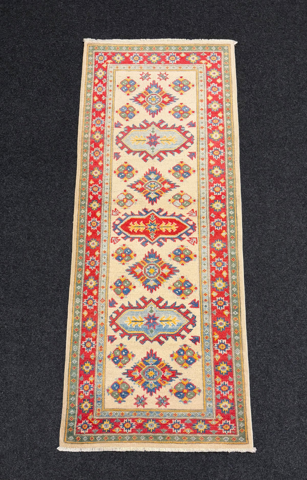 Handknuten Kazak‑matta — 168 × 68 cm