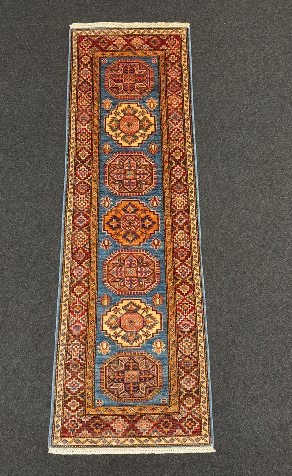 Handknuten fine Kazak‑matta — 188× 55 cm