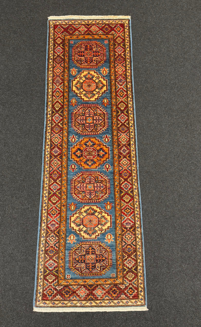 Handknuten fine Kazak‑matta — 188× 55 cm