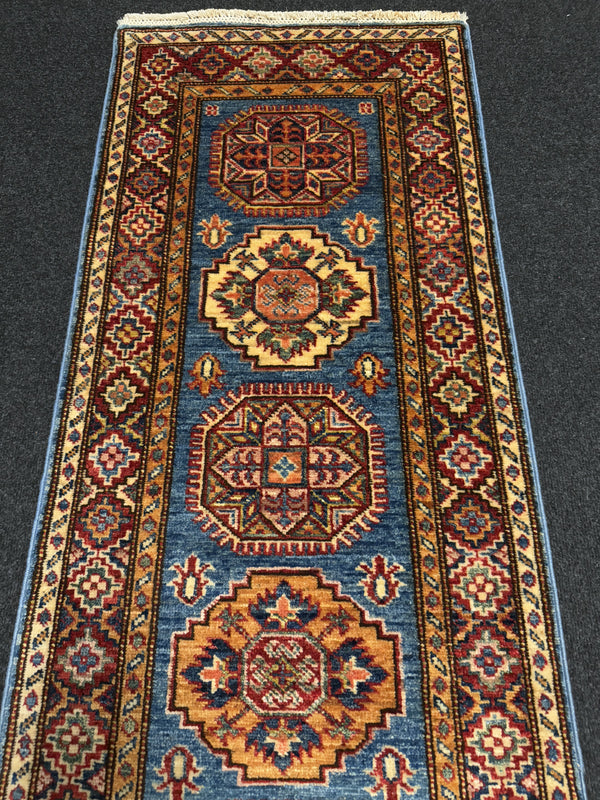 Handknuten fine Kazak‑matta — 188× 55 cm