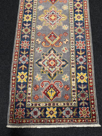 Handknuten Kazak‑matta — 174 × 64 cm