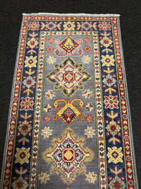 Handknuten Kazak‑matta — 174 × 64 cm