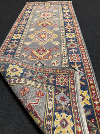 Handknuten Kazak‑matta — 174 × 64 cm