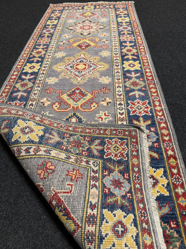 Handknuten Kazak‑matta — 174 × 64 cm