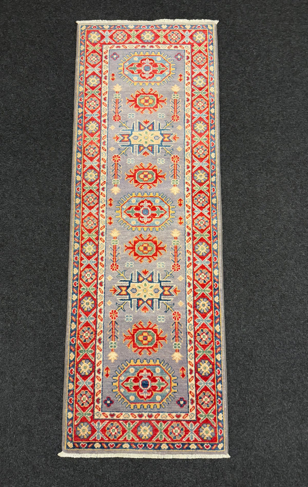 Handknuten Kazak‑matta — 176 × 59 cm