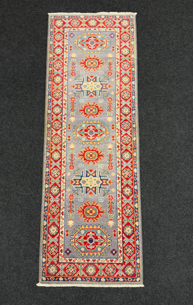 Handknuten Kazak‑matta — 176 × 59 cm