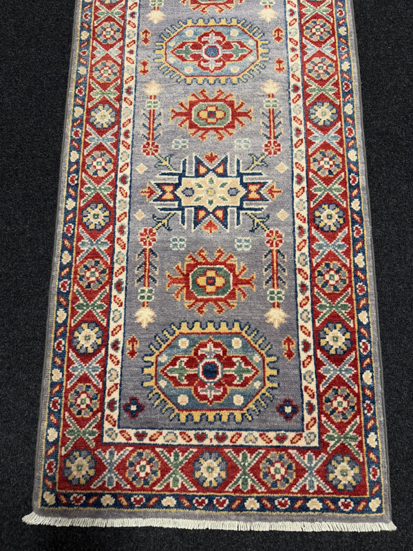 Handknuten Kazak‑matta — 176 × 59 cm