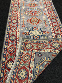 Handknuten Kazak‑matta — 176 × 59 cm