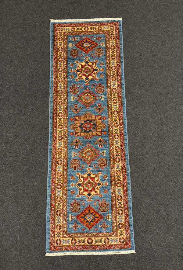 Handknuten fine Kazak‑matta — 188× 60 cm