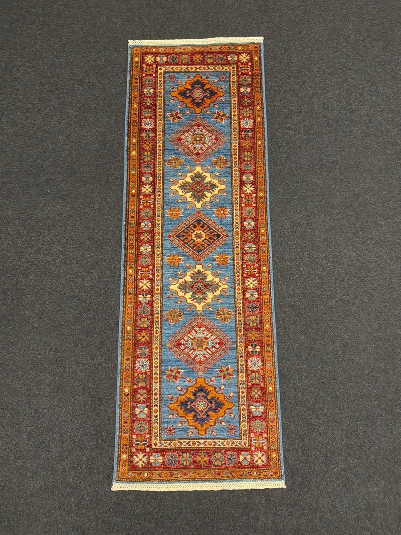 Handknuten fine Kazak‑matta — 175 × 58 cm