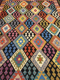 Handvävd Ull kelimmatta - 296 x 203 cm