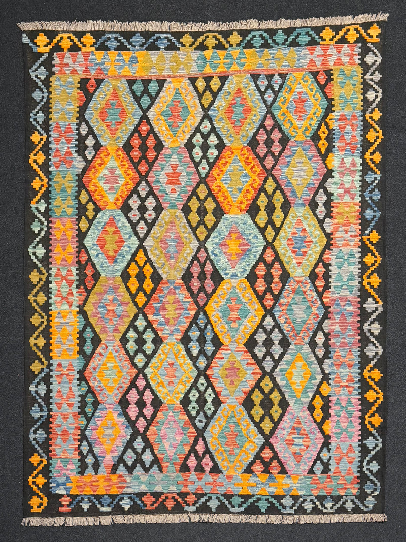 Handvävd Ull kelimmatta - 238 x 174 cm