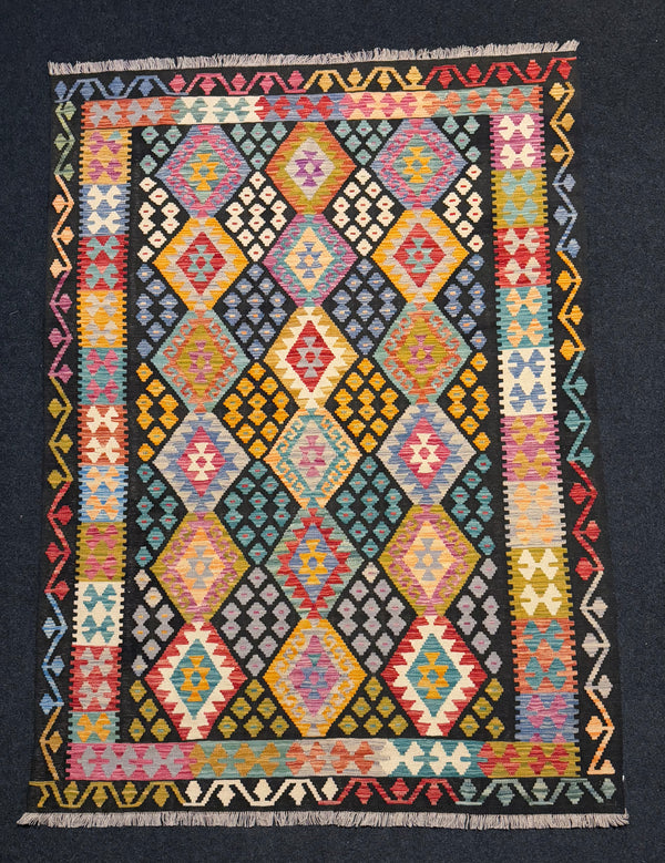 Handvävd Ull kelimmatta - 241 x 170 cm