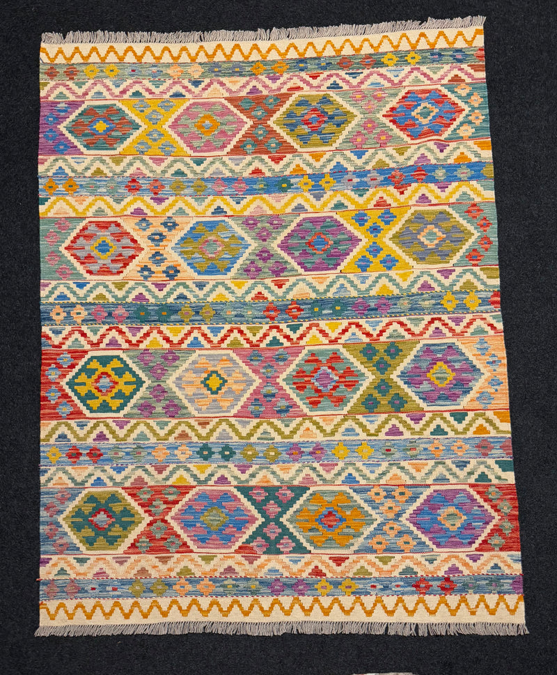 Handvävd Ull kelimmatta - 195 x 154 cm