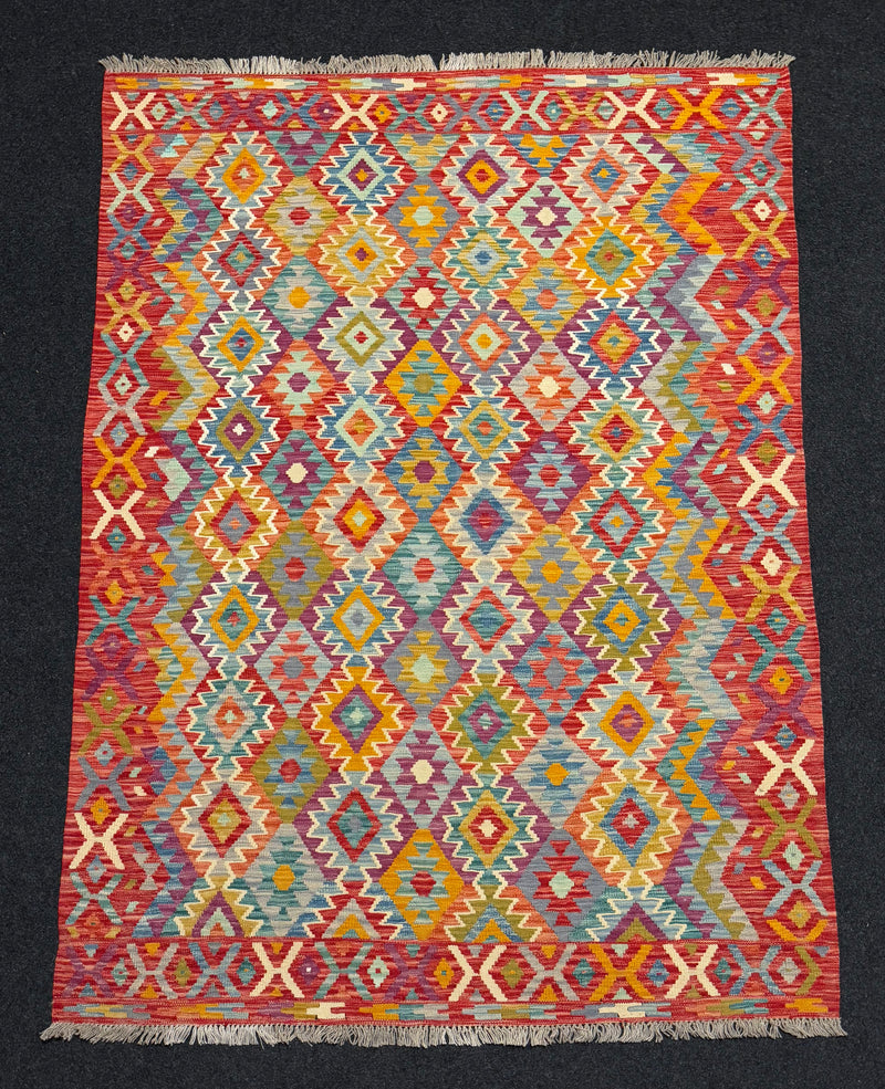 Handvävd Ull kelimmatta - 203 x 148 cm