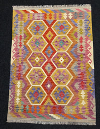 Handvävd Ull kelimmatta - 177 x 126 cm