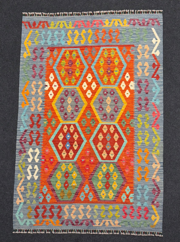 Handvävd Ull kelimmatta - 194 x 130 cm