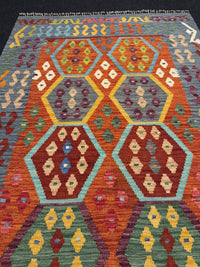 Handvävd Ull kelimmatta - 194 x 130 cm