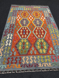 Handvävd Ull kelimmatta - 194 x 130 cm