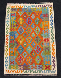 Handvävd Ull kelimmatta - 183 x 127 cm