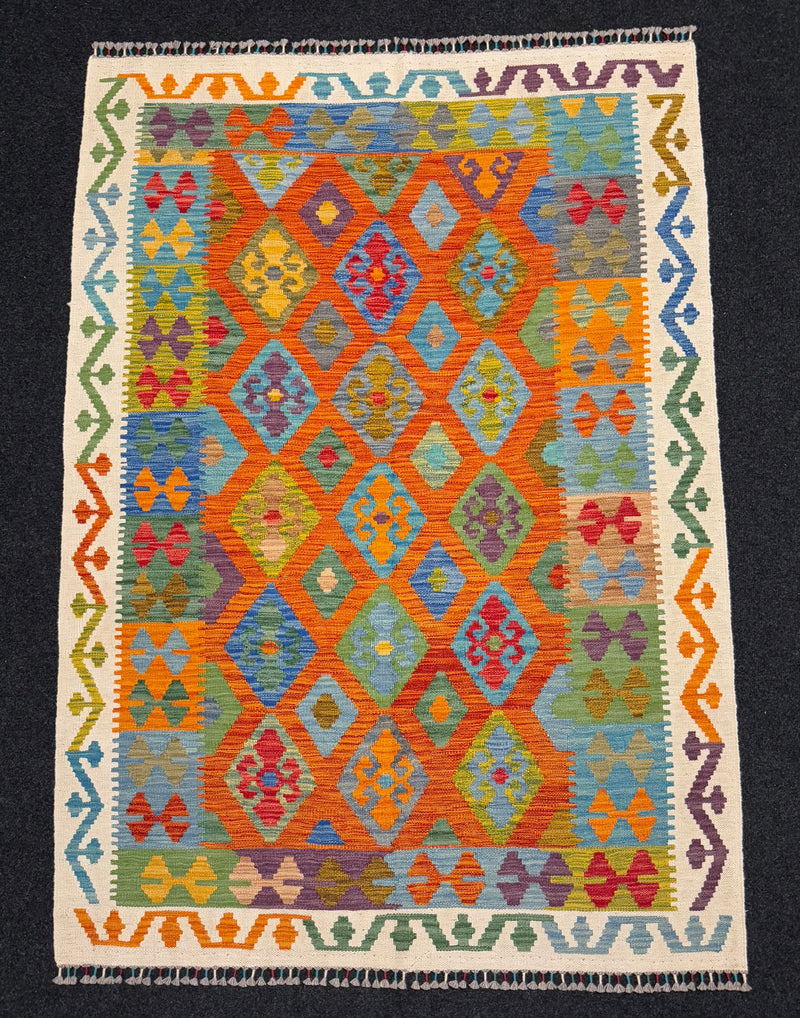 Handvävd Ull kelimmatta - 183 x 127 cm